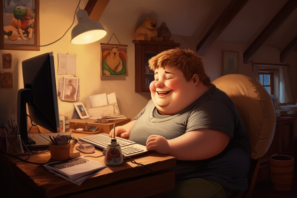 overweight-fat-kid-playing-games-on-a-computer-picjumbo-com